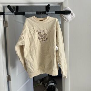 Graphic Crewneck Sweatshirt in Cream